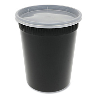 Pactiv Evergreen Newspring DELItainer Microwavable Container, 32 oz, 4.55 x 4.55 x 5.55, Black/Clear, Plastic, 240/Carton (PCTYSD2532B)