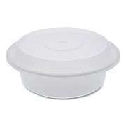 Pactiv Evergreen Newspring VERSAtainer Microwavable Containers, Round, 16 oz, 6 x 6 x 1.5, White/Clear, Plastic, 150/Carton (PCTNC718)