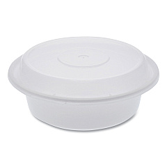 Pactiv Evergreen Newspring VERSAtainer Microwavable Containers, Round, 16 oz, 6 x 6 x 1.5, White/Clear, Plastic, 150/Carton (PCTNC718)