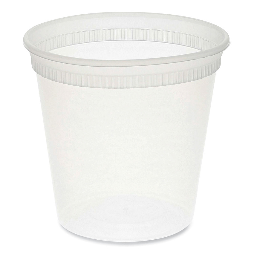 Pactiv Evergreen Newspring DELItainer Microwavable Container, 24 oz, 4.55 x 4.55 x 4.35, Clear, Plastic, 480/Carton (PCTYL5024)
