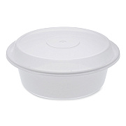 Pactiv Evergreen Newspring VERSAtainer Microwavable Containers, Round, 32 oz, 7 x 7 x 2.75, White/Clear, Plastic, 150/Carton (PCTNC729)