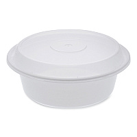 Pactiv Evergreen Newspring VERSAtainer Microwavable Containers, Round, 32 oz, 7 x 7 x 2.75, White/Clear, Plastic, 150/Carton (PCTNC729)