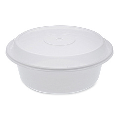 Pactiv Evergreen Newspring VERSAtainer Microwavable Containers, Round, 32 oz, 7 x 7 x 2.75, White/Clear, Plastic, 150/Carton (PCTNC729)