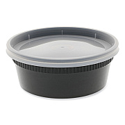 Pactiv Evergreen Newspring DELItainer Microwavable Container, 8 oz, 4.55 x 4.55 x 1.8, Black/Clear, Plastic, 240/Carton (PCTYL2508B)