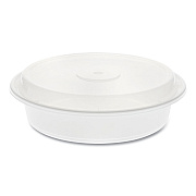 Pactiv Evergreen Newspring VERSAtainer Microwavable Containers, Round, 35 oz, 8 x 8 x 2.5, White/Clear, Plastic, 150/Carton (PCTNC737)