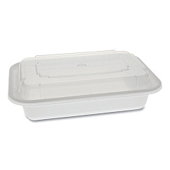 Pactiv Evergreen Newspring VERSAtainer Microwavable Containers, Rectangular, 16 oz, 5 x 7.25 x 2, White/Clear, Plastic, 150/Carton (PCTNC8168)