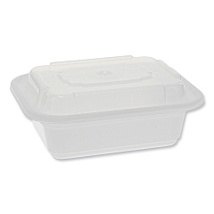 Pactiv Evergreen Newspring VERSAtainer Microwavable Containers, Rectangular, 12 oz, 4.5 x 5.5 x 2.12, White/Clear, Plastic, 150/Carton (PCTNC818)