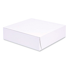 SCT Bakery Boxes, Standard, 9 x 9 x 2.5, White, Paper, 250/Carton (SCH1553)