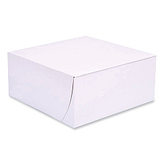 SCT Bakery Boxes, Standard, 9 x 9 x 4, White, Paper, 200/Carton (SCH1561)