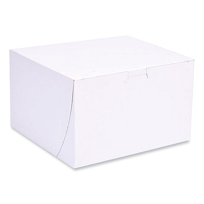 SCT Bakery Boxes, Standard, 8 x 8 x 5, White, Paper, 100/Carton (SCH1545)