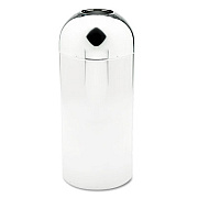 Safco Dome Top Receptacle with Open Top, 15 gal, Steel, Chrome (SAF9875)