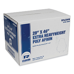 AmerCareRoyal Heavyweight Poly Aprons, 28 x 46, 1.77 mil, One Size Fits All, White, 500/Carton (RPPRPA20HW)