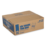 AmerCareRoyal Thank You Bags, Thank You - Have a Nice Day Labeling, Cut-Out Handles, 11.5" x 6.5" x 21", White/Red, 1,000/Carton (RPPRPTYB6)