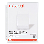 Universal Top-Load Poly Sheet Protectors, Heavy Gauge, Letter Size, Clear, 25/Pack (UNV21137)