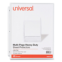 Universal Top-Load Poly Sheet Protectors, Heavy Gauge, Letter Size, Clear, 25/Pack (UNV21137)