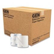 GEN Standard Bath Tissue, Septic Safe, Individually Wrapped Rolls, 1-Ply, White, 1,000 Sheets/Roll, 96 Wrapped Rolls/Carton (218)