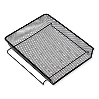Universal Deluxe Mesh Stacking Side Load Tray, 1 Section, Legal Size Files, 17" x 10.88" x 2.5", Black (UNV20012)