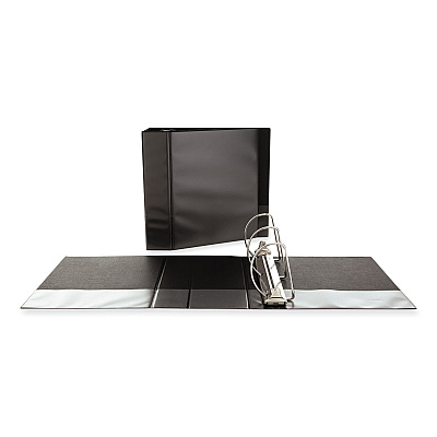 Universal Slant D-Ring View Binder, 3 Rings, 4" Capacity, 11 x 8.5, Black (UNV20995)