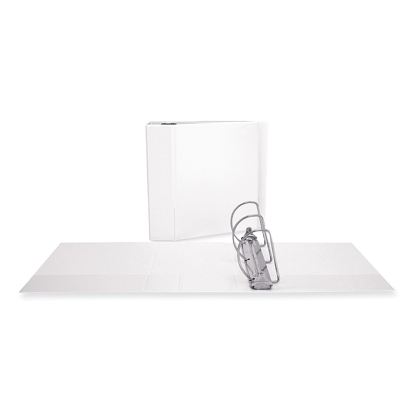 Universal Slant D-Ring View Binder, 3 Rings, 5" Capacity, 11 x 8.5, White (UNV20997)