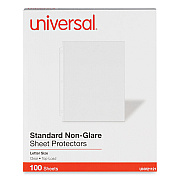 Universal Standard Sheet Protector, Standard, 8.5 x 11, Clear, Non-Glare, 100/Box (UNV21121)