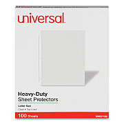 Universal Top-Load Poly Sheet Protectors, Heavy Gauge, Letter Size, Clear, 100/Pack (UNV21132)