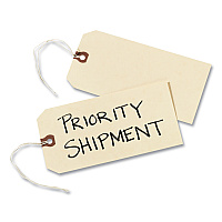 Avery Strung Shipping Tags, 11.5 pt Stock, 6.25 x 3.13, Manila, 1,000/Box (AVE12508)