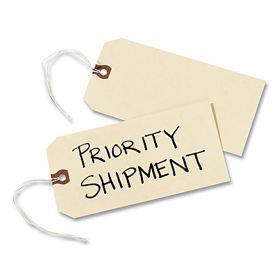 Avery Strung Shipping Tags, 11.5 pt Stock, 6.25 x 3.13, Manila, 1,000/Box (AVE12508)