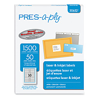 PRES-a-ply Labels, 0.66 x 3.44, White, 30/Sheet, 50 Sheets/Box (AVE30632)
