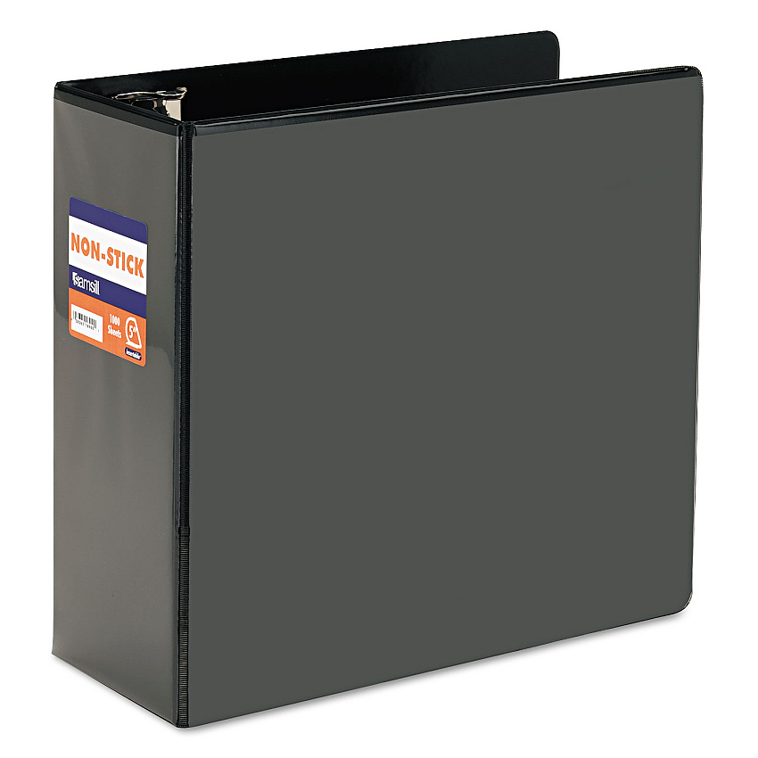 Samsill Nonstick D-Ring View Binder, 3 Rings, 5" Capacity, 11 x 8.5, Black (SAM16400)