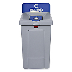 Rubbermaid Commercial Slim Jim Recycling Station 1-Stream, Mixed Recycling Station, 33 gal, Resin, Gray (RCP2171557)