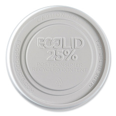 Eco-Products Evolution World EcoLid 25% Recycled Food Container Lid, Fits 12 to 32 oz Containers, White, Plastic, 500/Carton (ECOEPBRSCLIDL)