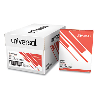 Universal Copy Paper, 92 Bright, 20 lb Bond Weight, 8.5 x 11, White, 500 Sheets/Ream, 10 Reams/Carton (21200)