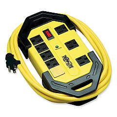 Tripp Lite Protect It! Industrial Safety Surge Protector, 8 AC Outlets, 12 ft Cord, 1,500 J, Yellow/Black (TLM812SA)