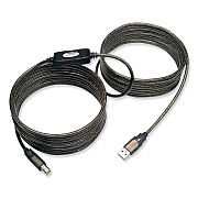 Tripp Lite USB 2.0 Active Repeater Cable, A to B (M/M), 25 ft, Black (U042025)