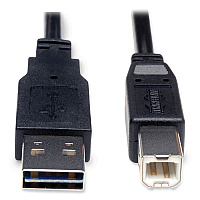 Tripp Lite Universal Reversible USB 2.0 Cable, Reversible A to B (M/M), 6 ft, Black (TRPUR022006)