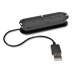 Tripp Lite USB 2.0 Ultra-Mini Compact Hub with Power Adapter, 4 Ports, Black (TRPU222004R)