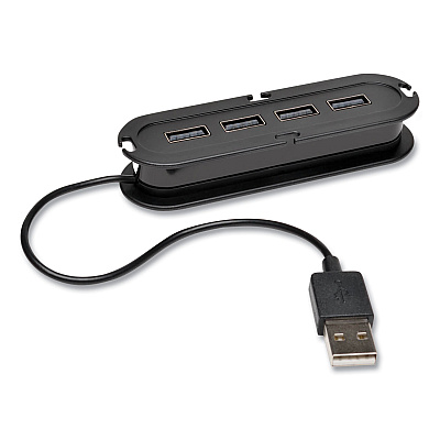 Tripp Lite USB 2.0 Ultra-Mini Compact Hub with Power Adapter, 4 Ports, Black (TRPU222004R)