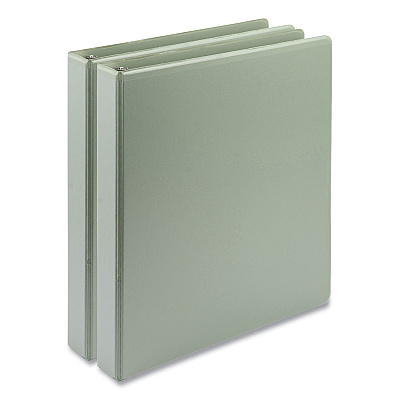 Samsill Earth's Choice Plant-Based BOHO D-Ring View Binders, 1" Capacity, 11 x 8.5, Sage, 2/Pack (SAMU69342)