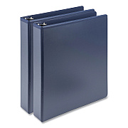 Samsill Earth's Choice Plant-Based BOHO D-Ring View Binders, 1.5" Capacity, 11 x 8.5, Indigo, 2/Pack (SAMU69541)