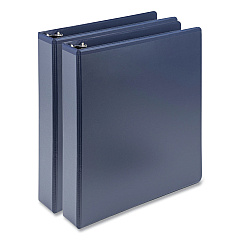 Samsill Earth's Choice Plant-Based BOHO D-Ring View Binders, 1.5" Capacity, 11 x 8.5, Indigo, 2/Pack (SAMU69541)
