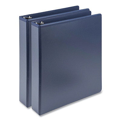 Samsill Earth's Choice Plant-Based BOHO D-Ring View Binders, 1.5" Capacity, 11 x 8.5, Indigo, 2/Pack (SAMU69541)