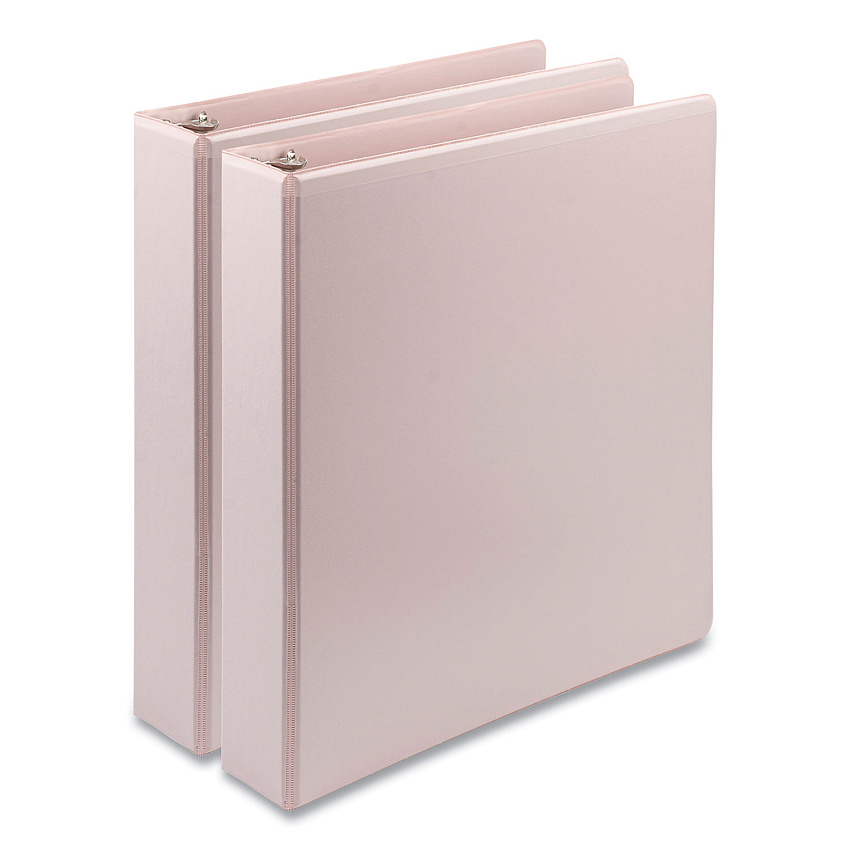 Samsill Earth's Choice Plant-Based BOHO D-Ring View Binders, 1.5" Capacity, 11 x 8.5, Rose, 2/Pack (SAMU69540)