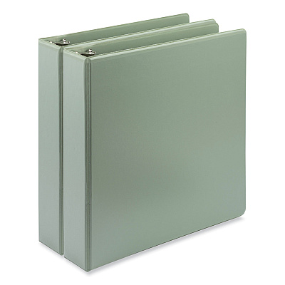 Samsill Earth's Choice Plant Based BOHO D-Ring View Binders, 1.5" Capacity, 11 x 8.5, Sage, 2/Pack (SAMU69542)