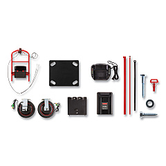 Rubbermaid Commercial Motorized Kit for 24" x 48" Platform Trucks, Medium, DC Motor, 60 V Lithium-Ion Battery, 0.5 mph to 3 mph, Black/Red (RCP2173663)