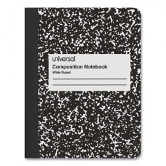Universal Composition Book, Wide/Legal Rule, Black Marble Cover, (100) 9.75 x 7.5 Sheets (20930)