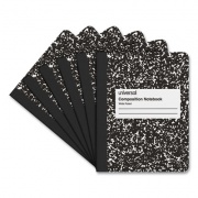Universal Composition Book, Wide/Legal Rule, Black Marble Cover, (100) 9.75 x 7.5 Sheets, 6/Pack (20936)