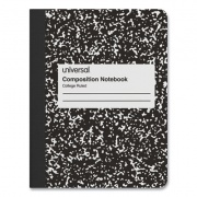 Universal Composition Book, Medium/College Rule, Black Marble Cover, (100) 9.75 x 7.5 Sheets (20940)