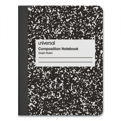 Universal Quad Rule Composition Book, Quadrille Rule (4 sq/in), Black Marble Cover, (100) 9.75 x 7.5 Sheets (20950)