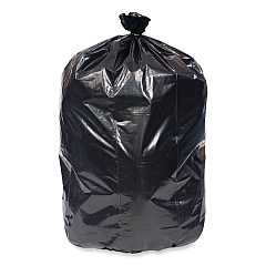 Pitt Plastics Eco Strong Plus Can Liners, 33 gal, 1 mil, 33" x 39", Black, Perforated Roll, 150/Carton (PITPCRL3339XHK)