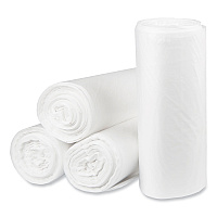 Pitt Plastics Eco Strong Plus Can Liners, 40 gal, 14 mic, 40" x 46", Natural, Perforated Roll, 250/Carton (PITPCRH404614N)